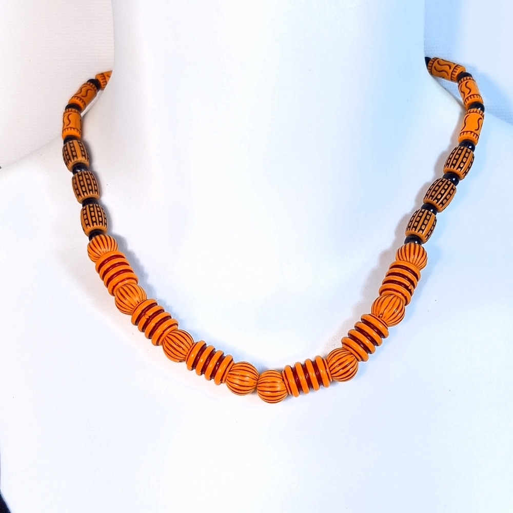 Vintage Tribal African Beaded Necklace 19" Choker